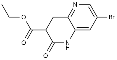 Ethyl 7-bromo-2-oxo-1,2,3,4-tetrahydro-1,5-naphthyridine-3-carboxylate Struktur