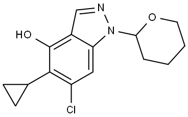 6-Chloro-5-cyclopropyl-1-(tetrahydro-2H-pyran-2-yl)-1H-indazol-4-ol Struktur
