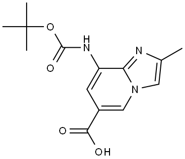 8-((tert-Butoxycarbonyl)amino)-2-methylimidazo[1,2-a]pyridine-6-carboxylic acid Struktur