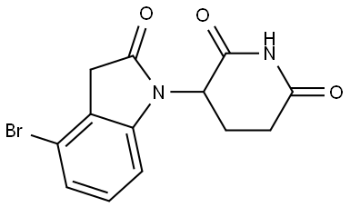 2,6-Piperidinedione, 3-(4-bromo-2,3-dihydro-2-oxo-1H-indol-1-yl)- Struktur