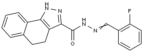N'-(2-FLUOROBENZYLIDENE)-4,5-DIHYDRO-1H-BENZO(G)INDAZOLE-3-CARBOHYDRAZIDE Struktur