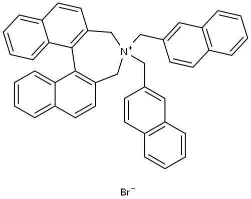 (S)-4,4-bis(naphthalen-2-ylmethyl)-4,5-dihydro-3H-dinaphtho[2,1-c:1',2'-e]azepin-4-ium Struktur