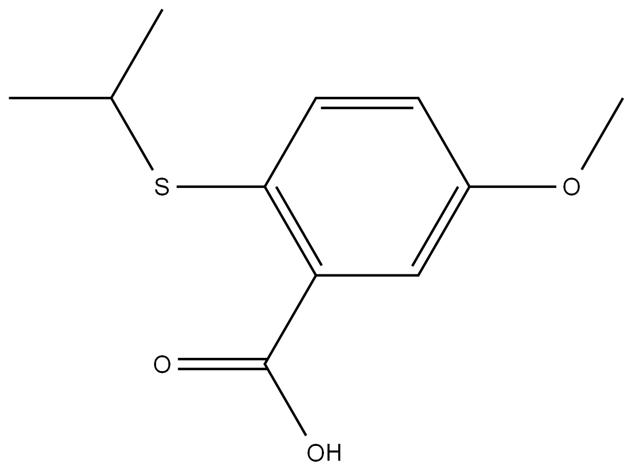 5-Methoxy-2-[(1-methylethyl)thio]benzoic acid Structure
