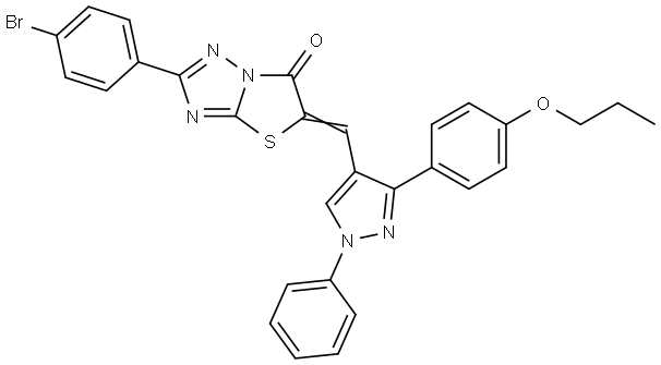 (5Z)-2-(4-BROMOPHENYL)-5-{[1-PHENYL-3-(4-PROPOXYPHENYL)-1H-PYRAZOL-4-YL]METHYLENE}[1,3]THIAZOLO[3,2-B][1,2,4]TRIAZOL-6(5H)-ONE