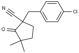 2,2-二甲基-5-(4-氯苯基)-5-氰基环戊酮, 383188-36-1, 结构式