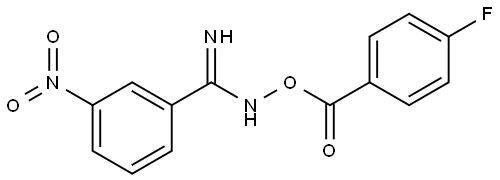 Benzoic acid, 4-fluoro-, [imino(3-nitrophenyl)methyl]azanyl ester Struktur