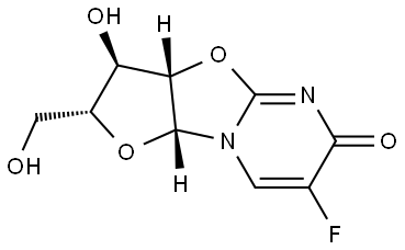 2,2'-anhydro-5-fluorouridine Structure
