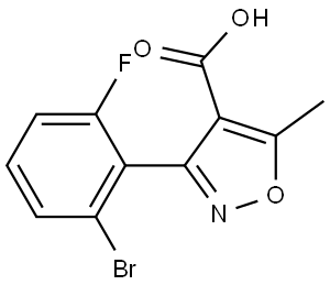 3-(2-Bromo-6-fluorophenyl)-5-methylisoxazole-4-carboxylic Acid Structure