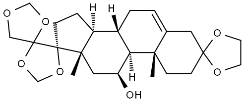 (11Β)-11-HYDROXY-17,20:20,21-BIS[METHYLENEBIS(OXY)]-PREGN-5-EN-3-ONE CYCLIC 1,2-ETHANEDIYL ACETAL, 55722-35-5, 结构式