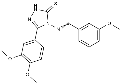 5-(3,4-DI-MEO-PH)4-((3-MEO-BENZYLIDENE)AMINO)-4H-1,2,4-TRIAZOL-3-YL HYDROSULFIDE|