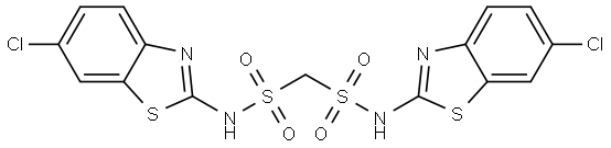 Methanedisulfonamide, N,N′-bis(6-chloro-2-benzothiazolyl)- Structure