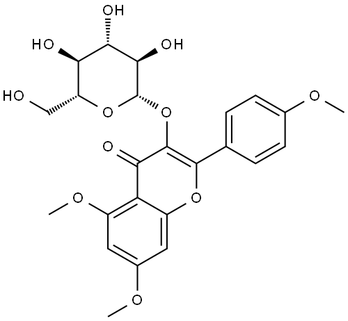 5,7,4'-dimethoxykaempferol 3-O-glucoside Struktur