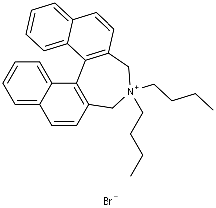 3H-Dinaphth[2,1-c:1′,2′-e]azepinium, 4,4-dibutyl-4,5-dihydro-, bromide (1:1) Struktur