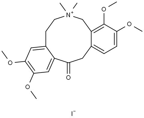 Dibenz[c,g]azecinium, 5,7,8,14-tetrahydro-3,4,10,11-tetramethoxy-6,6-dimethyl-13-oxo-, iodide (1:1) Struktur