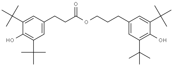 Benzenepropanoic acid, 3,5-bis(1,1-dimethylethyl)-4-hydroxy-, 3-[3,5-bis(1,1-dimethylethyl)-4-hydroxyphenyl]propyl ester Struktur