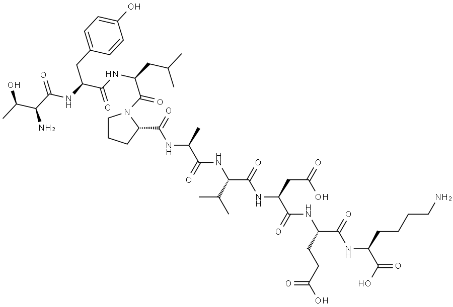 Thr-Tyr-Leu-Pro-Ala-Val-Asp-Glu-Lys Structure