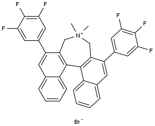 4,4-Dimethyl-2,6-bis(3,4,5-trifluorophenyl)-4,5-dihydro-3H-dinaphtho[2,1-c:1',2'-e]azepin-4-ium bromide Structure