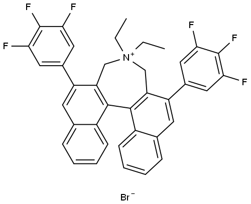 (11bS)-4,4-Diethyl-2,6-bis(3,4,5-trifluorophenyl)-4,5-dihydro-3H-dinaphtho[2,1-c:1',2'-e]azepin-4-ium bromide Structure