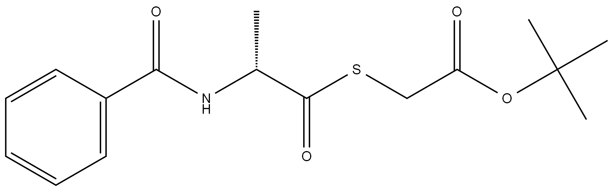 Acetic acid, 2-[[(2R)-2-(benzoylamino)-1-oxopropyl]thio]-, 1,1-dimethylethyl ester,856868-98-9,结构式