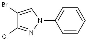 4-bromo-3-chloro-1-phenyl-1H-pyrazole 结构式