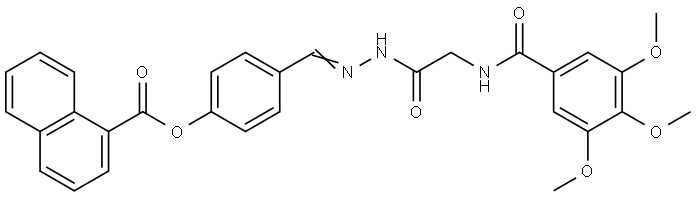 4-((2-(2-((3,4,5-TRIMETHOXYBENZOYL)AMINO)AC)HYDRAZONO)ME)PHENYL 1-NAPHTHOATE Structure