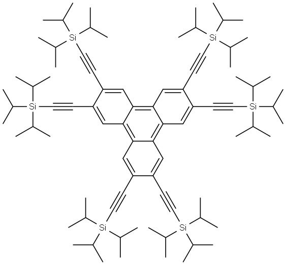 2,3,6,7,10,11-hexakis(triisopropylsilylethynyl)triphenylene 结构式