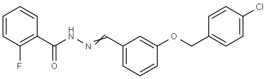 N'-(3-((4-CHLOROBENZYL)OXY)BENZYLIDENE)-2-FLUOROBENZOHYDRAZIDE Struktur