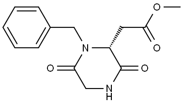 (2R)-3,6-二氧代-1-(苯基甲基)-2-哌嗪乙酸甲酯 结构式