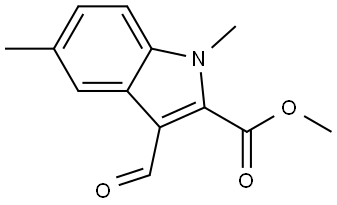 Methyl 3-formyl-1,5-dimethyl-1H-indole-2-carboxylate Struktur