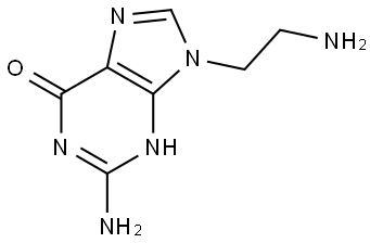 6H-Purin-6-one, 2-amino-9-(2-aminoethyl)-1,9-dihydro- Structure