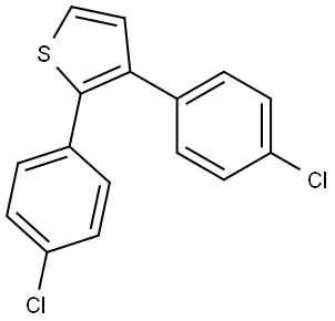 2,3-bis(4-chlorophenyl)thiophene Struktur