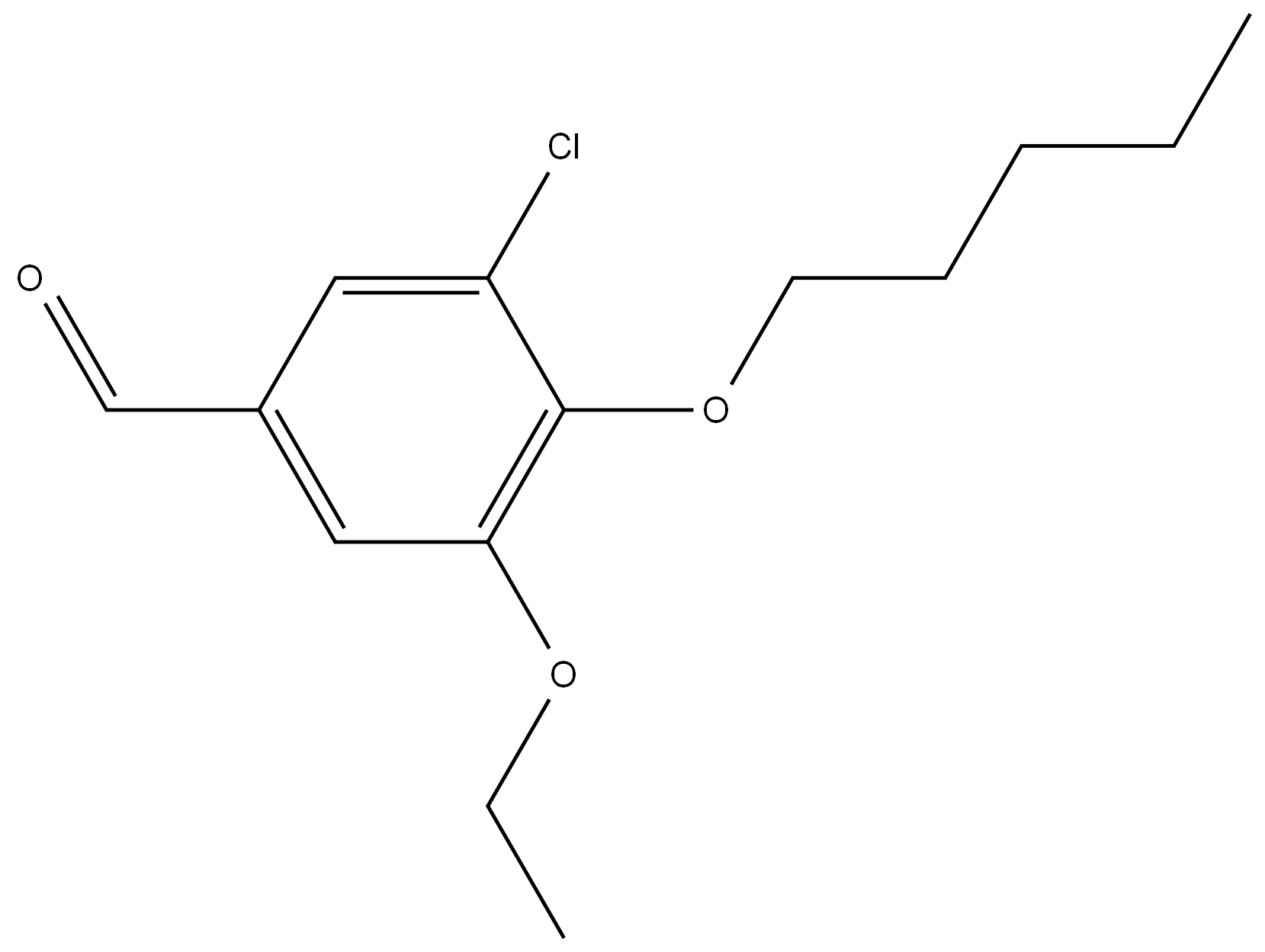 3-Chloro-5-ethoxy-4-(pentyloxy)benzaldehyde 结构式