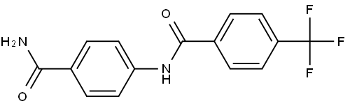 N-[4-(Aminocarbonyl)phenyl]-4-(trifluoromethyl)benzamide 结构式