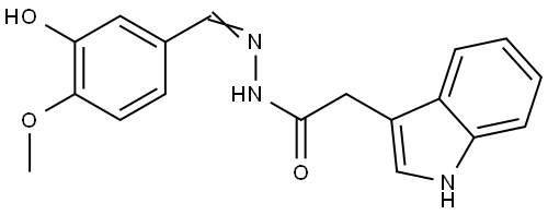 N'-[(3-HYDROXY-4-METHOXYPHENYL)METHYLIDENE]-2-(1H-INDOL-3-YL)ACETOHYDRAZIDE Structure