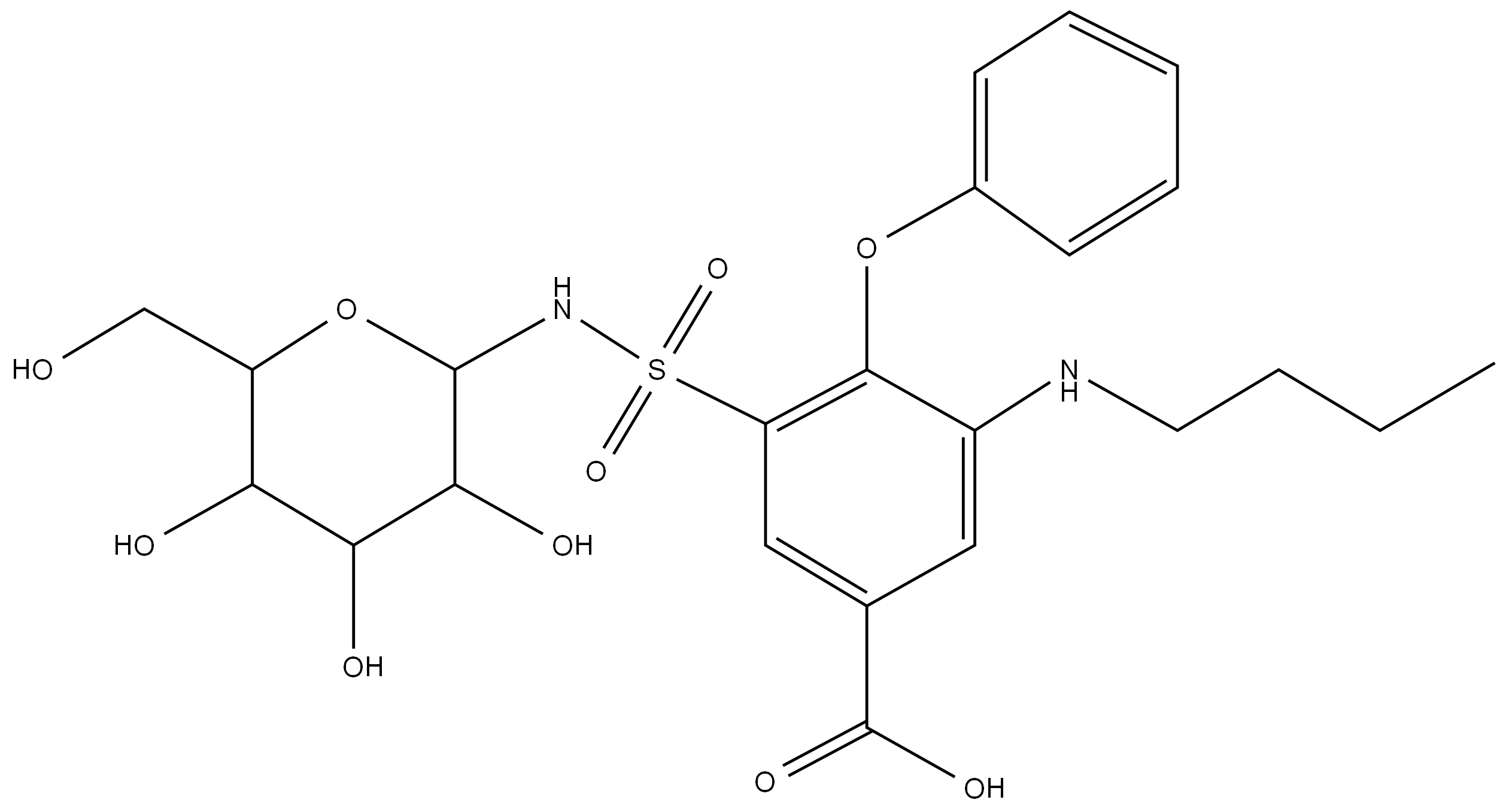 布美他尼葡萄糖杂质, , 结构式