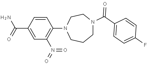 Benzamide, 4-[4-(4-fluorobenzoyl)hexahydro-1H-1,4-diazepin-1-yl]-3-nitro- Struktur