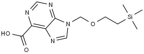 9-((2-(Trimethylsilyl)ethoxy)methyl)-9H-purine-6-carboxylic acid Struktur