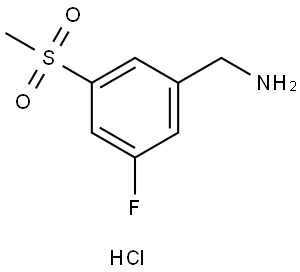 (3-Fluoro-5-(methylsulfonyl)phenyl)methanamine hydrochloride Struktur