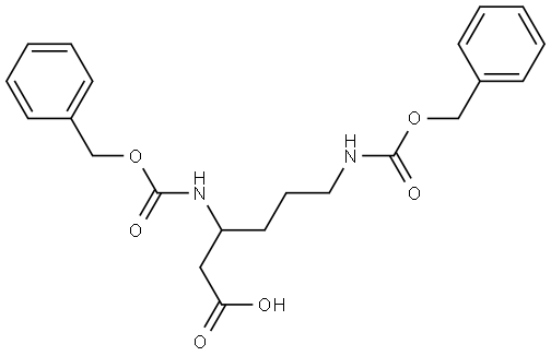 Hexanoic acid, 3,6-bis[[(phenylmethoxy)carbonyl]amino]- Struktur