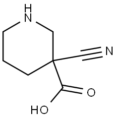 3-Cyanopiperidine-3-carboxylic acid Struktur