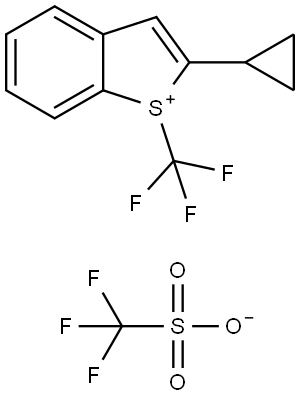 Benzo[b]thiophenium, 2-cyclopropyl-1-(trifluoromethyl)-, 1,1,1-trifluoromethanesulfonate (1:1) Struktur