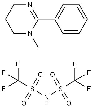 Methanesulfonamide, 1,1,1-trifluoro-N-[(trifluoromethyl)sulfonyl]-, compd. with 1,4,5,6-tetrahydro-1-methyl-2-phenylpyrimidine (1:1) Structure