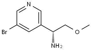 (R)-1-(5-溴吡啶-3-基)-2-甲氧基乙烷-1-胺, 1270128-17-0, 结构式