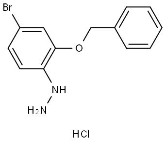 Hydrazine, [4-bromo-2-(phenylmethoxy)phenyl]-, hydrochloride (1:1) Struktur