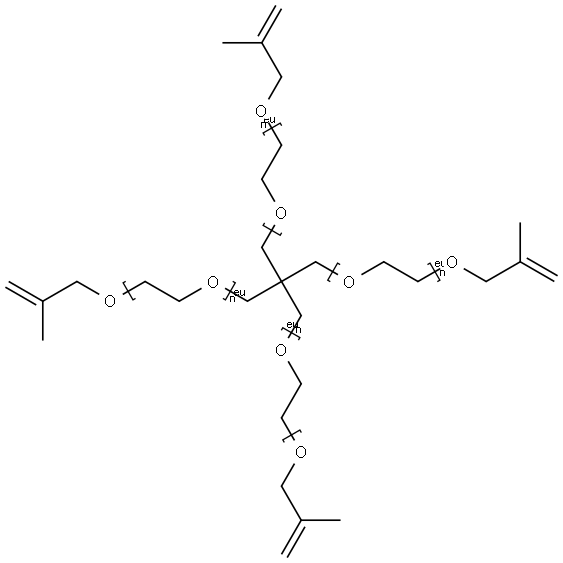 Poly(oxy-1,2-ethanediyl), α-hydro-ω-[(2-methyl-2-propen-1-yl)oxy]-, ether with 2,2-bis(hydroxymethyl)-1,3-propanediol (4:1) Structure