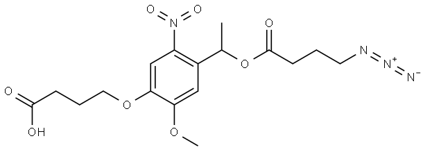 Butanoic acid, 4-azido-, 1-[4-(3-carboxypropoxy)-5-methoxy-2-nitrophenyl]ethyl ester Structure