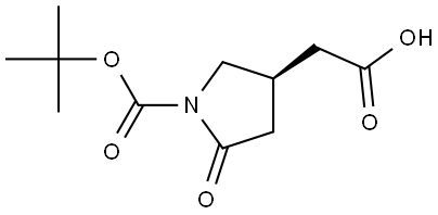 3-Pyrrolidineacetic acid, 1-[(1,1-dimethylethoxy)carbonyl]-5-oxo-, (3R)- Structure