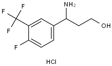 3-amino-3-(4-fluoro-3-(trifluoromethyl)phenyl)propan-1-ol hydrochloride 结构式
