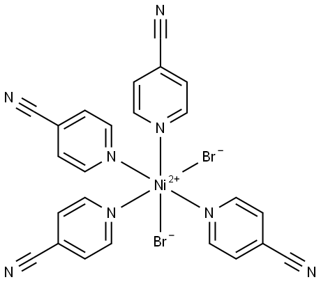 Nickel tetrakis(isonicotinonitrile) dibromide Struktur