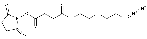 Butanoic acid, 4-[[2-(2-azidoethoxy)ethyl]amino]-4-oxo-, 2,5-dioxo-1-pyrrolidinyl ester Structure